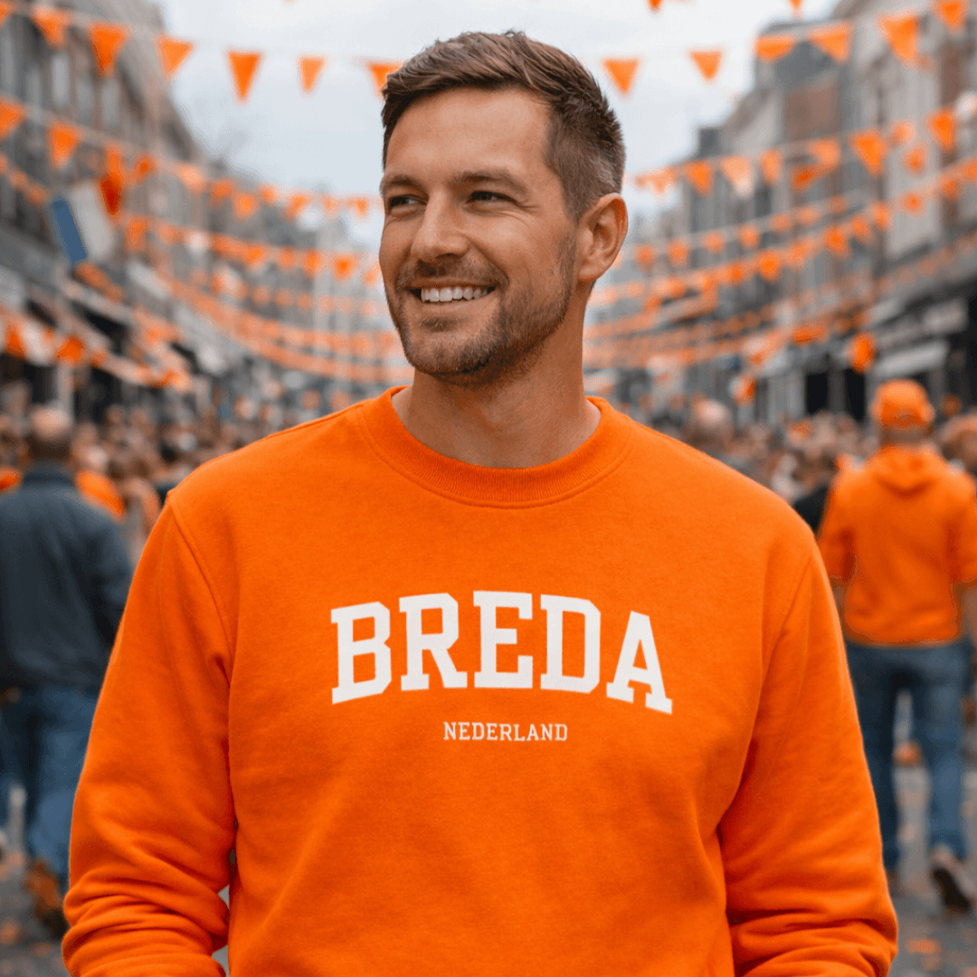 Breda oranje sweater voor heren tijdens Koningsdag