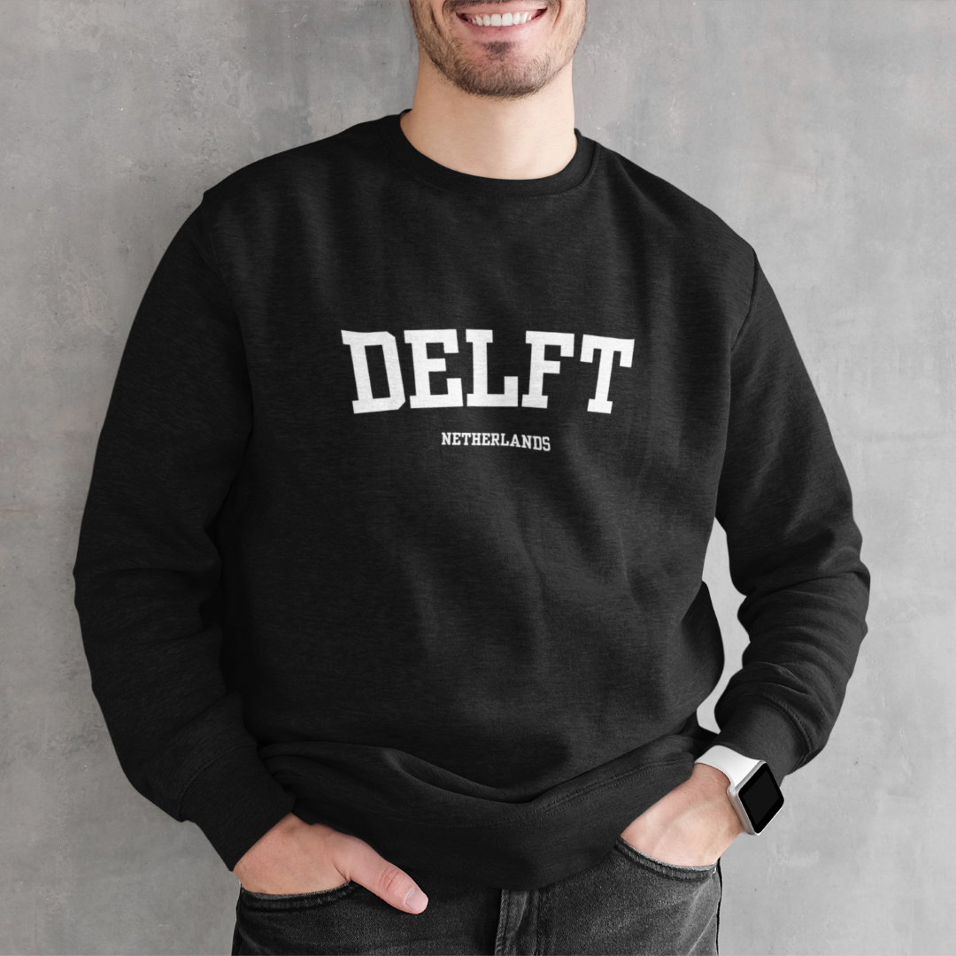 Draag je stad delft sweater zwart