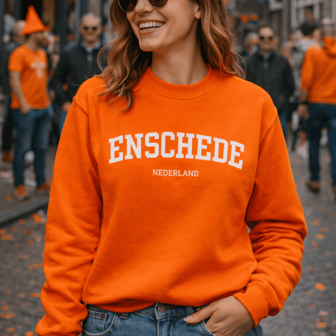 Enschede oranje sweater tijdens Koningsdag