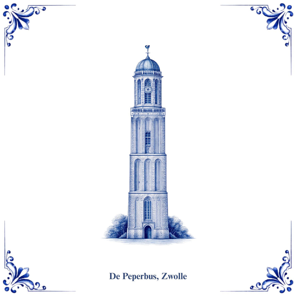 Tegeltje De Peperbus Zwolle | 15x15cm