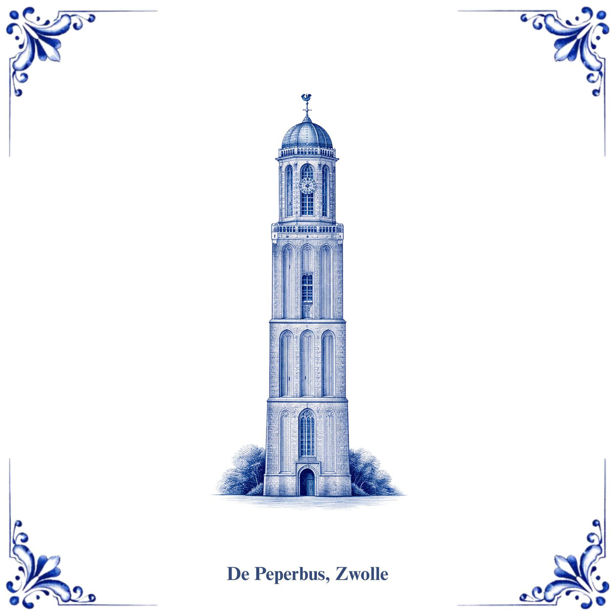 Tegeltje De Peperbus Zwolle | 15x15cm
