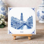 Utrecht Tegeltje met delftsblauw ontwerp
