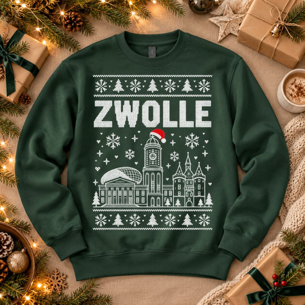 Zwolle Kersttrui met stadsiconen