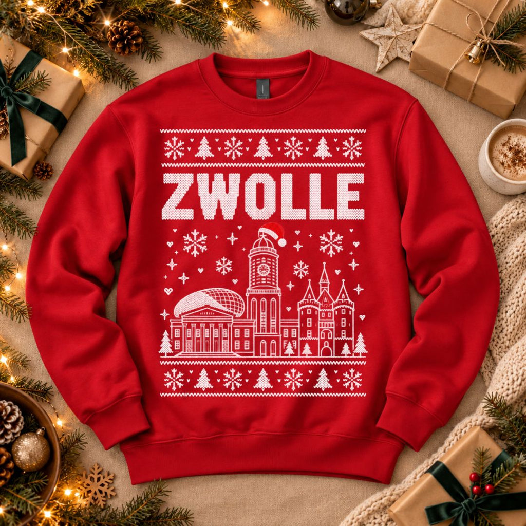 Zwolle Kersttrui met stadsiconen