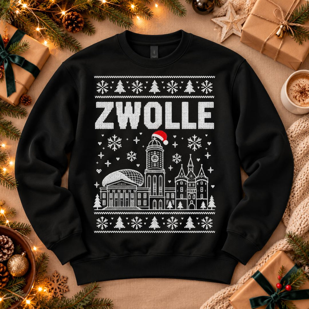 Zwolle Kersttrui met stadsiconen