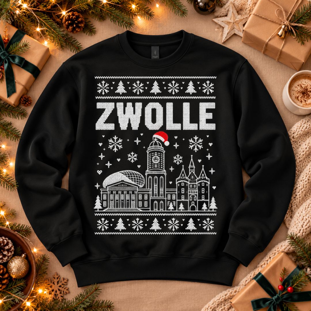 Zwolle Kersttrui met stadsiconen