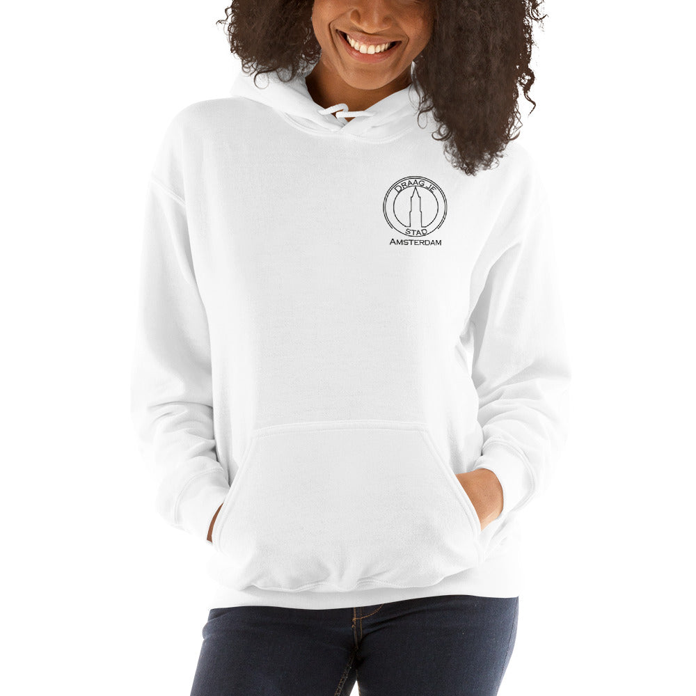 Grachtenpanden Amsterdam - Hoodie wit