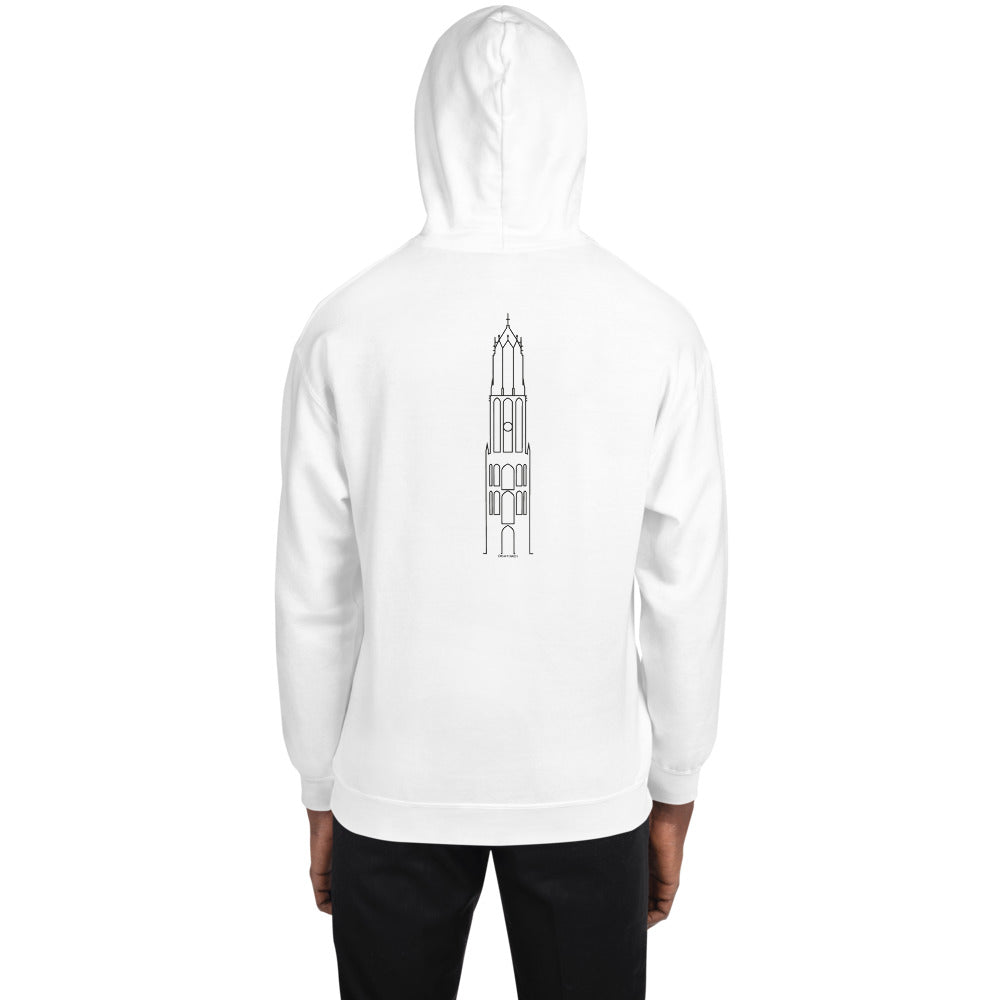 Domtoren Utrecht - Unisex Hoodie wit