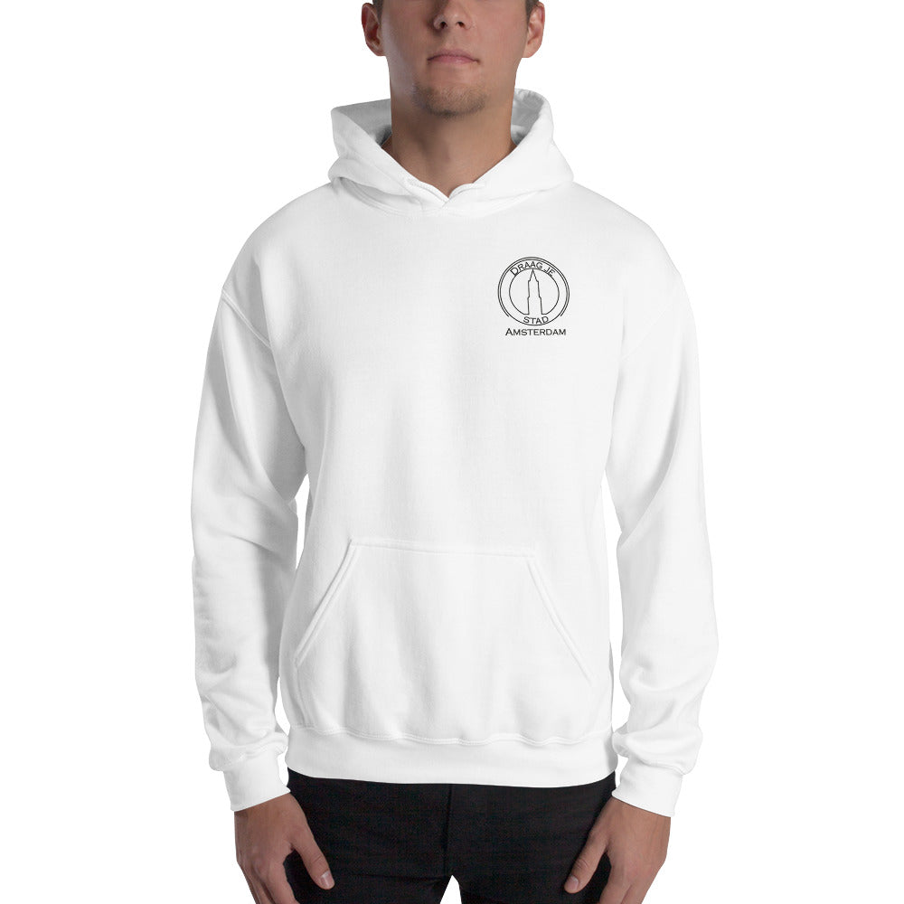 Grachtenpanden Amsterdam - Hoodie wit